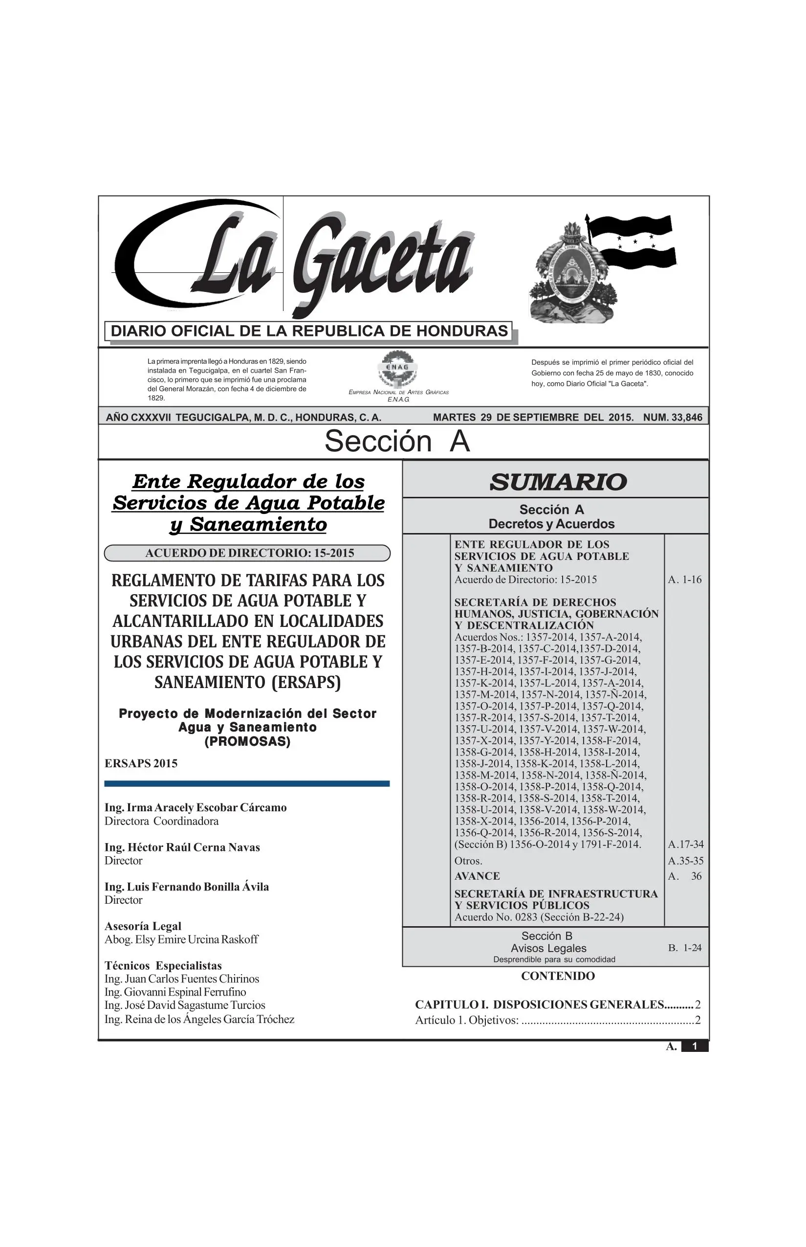 Reglamento de tarifas